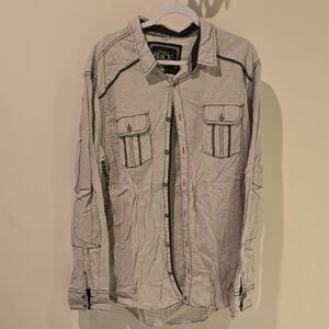 Buckle Men's Casual Button Down Shirt - Gray